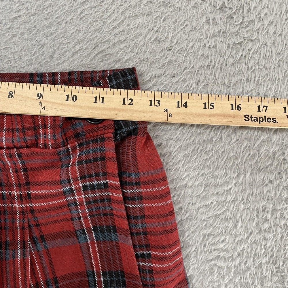 Hollister Skort Womens‎ Small Ultra High Rise Red Plaid Wrap Academia Shorts - Picture 9 of 16